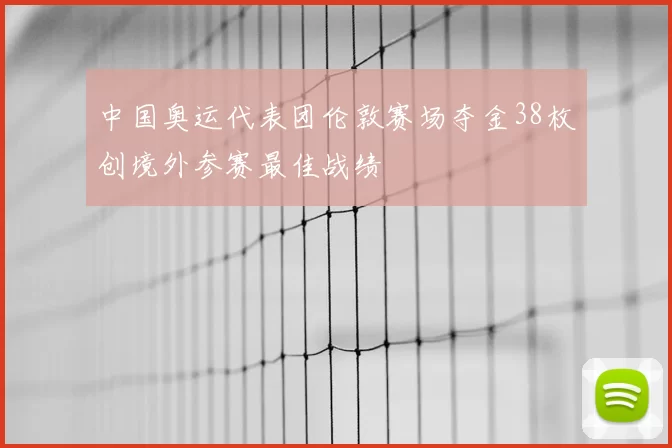 中国奥运代表团伦敦赛场夺金38枚创境外参赛最佳战绩